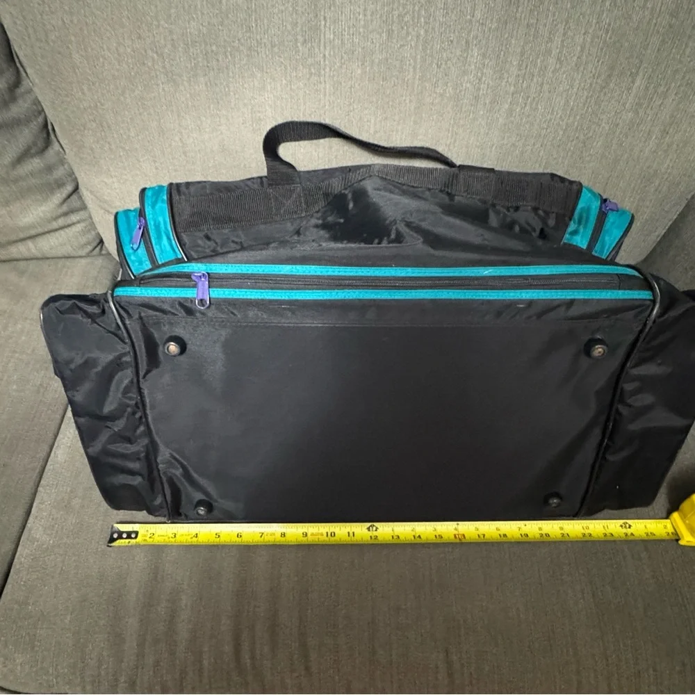 Motions International‎ Vintage 80s Super Sports Duffel Bag Teal Black Purple